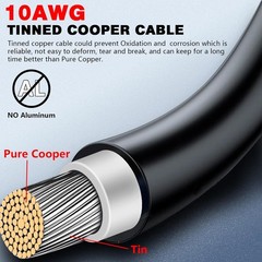 2x 100 FT 10AWG(6mm²) Solar Panel Extension Cable with Female and Male Connecto