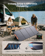220W N-Type 16BB Portable Solar Panel for Power Station,Foldable Solar Panel for