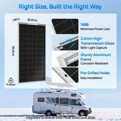 ECOWORTHY 100 Watt Solar Panel 18 Volt Monocrystalline Solar Panel High Effic…