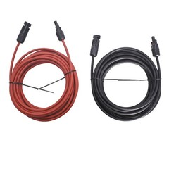 30Ft 10AWG Black + Red Solar Panel Extension Cable Wire Connector