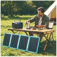 300W 230.4Wh Portable Solar Power Station Outdoor Generator with 36W Solar Panel