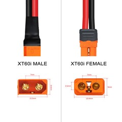 10 AWG XT60i to XT60i Female to Male Connector Solar Extension Charging Cable