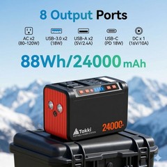 Portable Power Station 88.8Wh, 120W Peak, Lithium Battery Generator, AC Outlet,