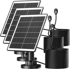 Continuous Power – 5W Waterproof Solar Panel Charger for Arlo Cameras, 3 Pack
