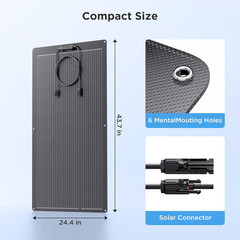 200W Flexible Solar Panel Kit (2X100W), Ultra-Thin ETFE | Bendable & Curved 11BB