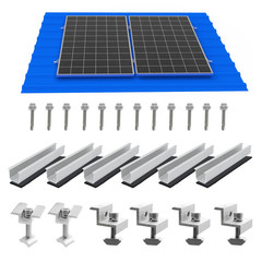 6/10 Pcs Solar Panel Mount Bracket Kit with 4.72In/120Mm Aluminium Mounting Rail