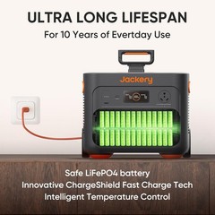 Jackery Explorer 2000 Plus Black Portable Power Station with 500W Solar Panel