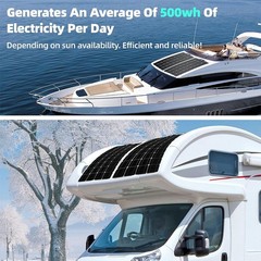 100w 18V Mono Semi-flexible Solar Panel Kit for RV/Car battery/Home