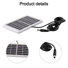 5W 6V Portable Solar Panel with Plastic Frame 84x130x10mm White Black Design