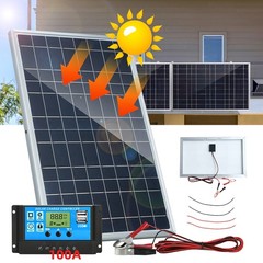 30W Solar Panel Kit & 100A Controller Battery Charger 12V for Home RV Camping