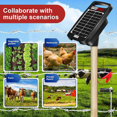 10 Miles Solar Powered Electric Fence Charger – 0.18J Output, 24/7 Day/Night Pro