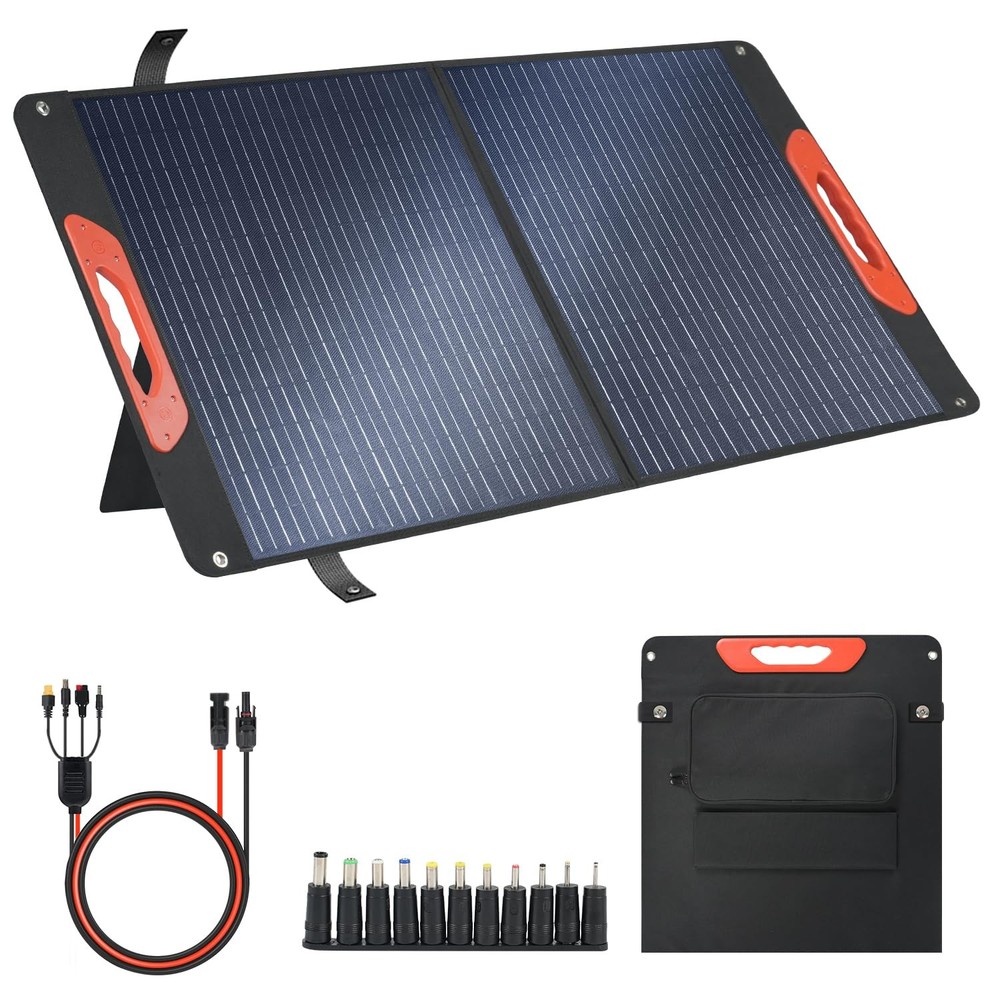 100W Foldable Solar Panel – Charger for Power Stations | Monocrystalline 23.5…