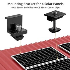 Solar Panel Mounting Brackets 10 PCS – T-Shaped Mid End Clamps for Roofs
