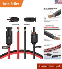 Weatherproof 10FT Solar Extension Cable With Male & Female Connectors – Copper