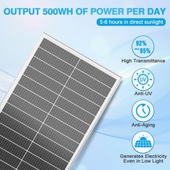 400W Solar Panel Mono 18BB N-Type Cell Module PV RV Boat Home Off Grid (4*100W)