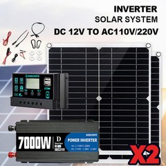 Complete 7000W Off-Grid Solar Kit 7000W Inverter 2pc 300W Solar Panels 110V/220V