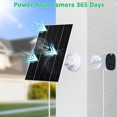 4W Solar Panel for Security Cameras – USB-C, Waterproof, 360° Adjustable Bracket