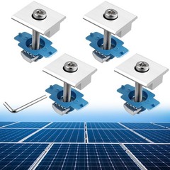 Anbte 4pcs Solar Panels Mid Clamps for Standard Unistrut, 30mm/35mm, Silver