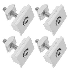 4Pcs Aluminum Alloy Solar Panel Mounting Mid Clamps Silver Reusable