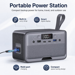100W Portable Power Station 89.6Wh Backup Battery USB-C AC Port For Camping Trav