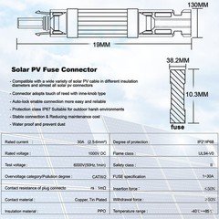 30A Waterproof Solar PV Inline Fuse Holder Connector – 5 Pack, Durable & Reliabl