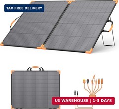 200 Watt Bifacial Portable Solar Panel, 20V Foldable Solar Charger for Power Sta