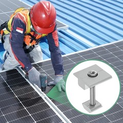 6pcs Solar Panel Mount Mid Clamps t Clips 45mm Aluminum for RVs White