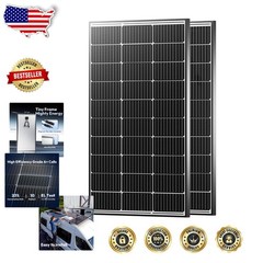Durable 200W Solar Panels 2PCS 100W 12V Monocrystalline 23% Efficiency Off-Grid