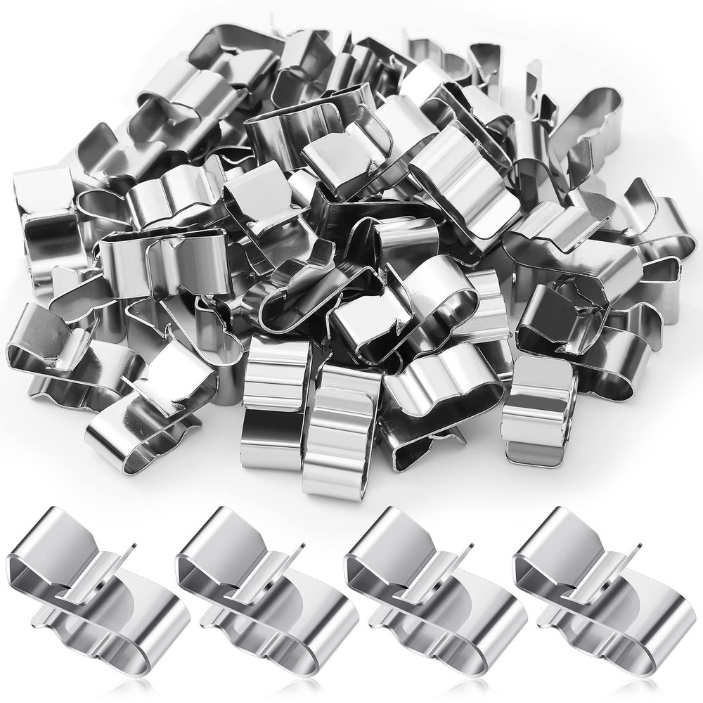 50 Pcs Trailer Frame Wire Clips Stainless Steel Metal Cable Clips | 22.5 mm/ 0.8