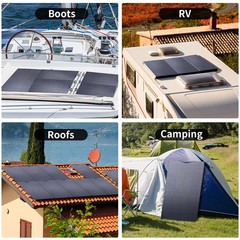 Flexible Mono Solar Panel 100W 18V Power Portable Camping Home RV Battery Charge