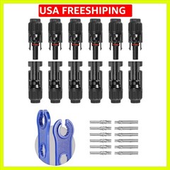 12 PCS Solar Connectors with Spanners Solar Panel Cable Connectors 6 Pairs Ma…