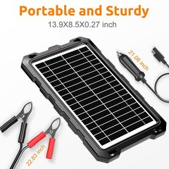 12V Solar Trickle Charger for Boat Battery Solar Battery Charger 12 Volt Wate…