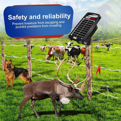 10 Miles Solar Powered Electric Fence Charger – 0.18J Output, 24/7 Day/Night Pro