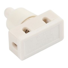 White Selflocking Push Button Switch Plastic 2A 250V for Lamp 5 Pieces Pack