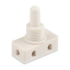 White Selflocking Push Button Switch Plastic 2A 250V for Lamp 5 Pieces Pack