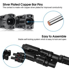 Solar Panel Y T Branch Wire Cable Connection Extension Waterproof Male Female US