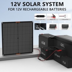 30W Solar Battery Maintainer 12V Small Portable Solar Panel Battery Charger