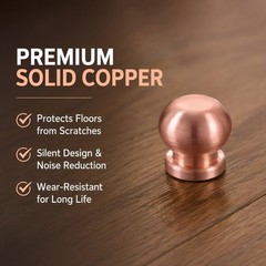 4pcs Copper Tray Feet, Metal Mounting Pads for Cutting Board Replacement, Screw