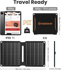 FlexSolar 10W Portable Solar Charger 5V USB Power Emergency ETFE Panels IP67