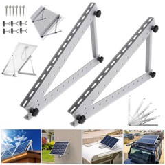 2PCS X Adjustable Solar Panel RV Tilt Mounting Rack Bracket Rooftop Flat Surface