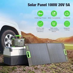 100W Portable Solar Panel for Power Station Generator 23.5% High Dark Green