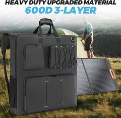 Solar Panel Storage Bag for 2 Panels, Padded Travel Carrying Case Compatible wit