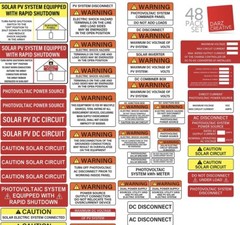 PV Solar System Install Label Kit 48 Pack NEC 2017 2020 Safety Labels Electric