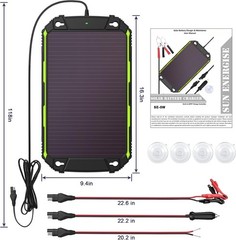 10W 12V Solar Battery Charger Maintainer PRO, Built-in Smart MPPT Charge Cont…