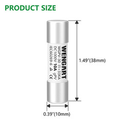 10 PCS WGPV30 Solar Fuses 1000V DC 10A 10X38Mm 133Ka Fast Photovoltaic Link
