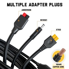 SunJack DC5521 Solar Panel Adapter Cable, 18AWG 5ft | XT60, Anderson, DC5521,…