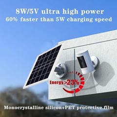 8W/5V Solar Panel,Faster Than 5W/5V Charging,IP65 Waterproof,Suitable 8 Watt