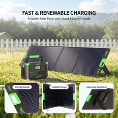200W Foldable Solar Panel Kit for RVs, Waterproof with 4 Kickstands