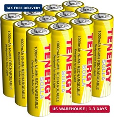 Tenergy Solla Rechargeable NiMH AA Battery, 1000mAh Solar Batteries for Solar Ga