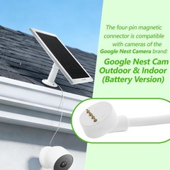 8W Solar Panel for Google Nest Camera Outdoor&Indoor Battery Version 2Pack